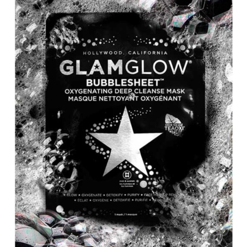 2 - GLAMGLOW Bubblesheet Oxygenating‎ Deep Cleanse Mask - Black and White M-7